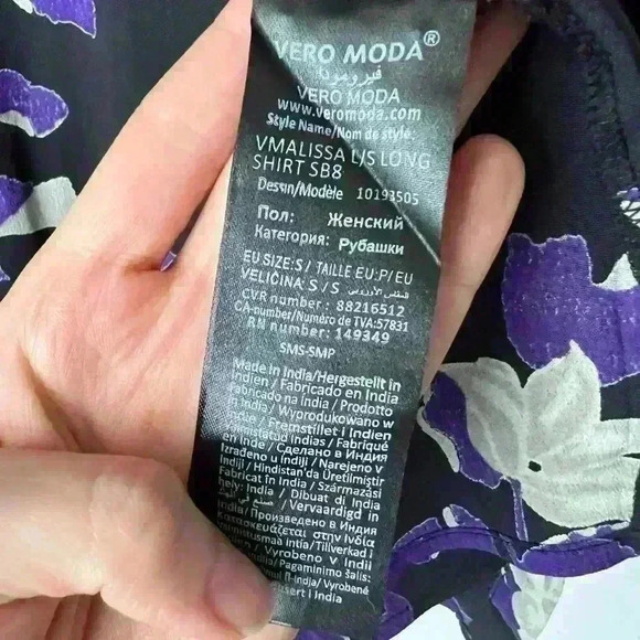 Vero Moda Women’s Floral Purple Black Bohemian
Ethereal Fairy Core Blouse Small - Picture 5 of 9